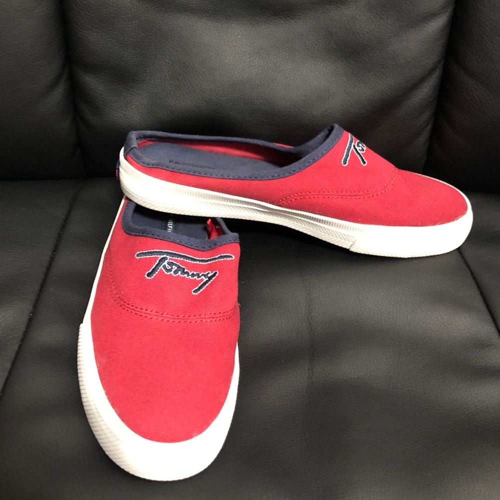 Tommy Hilfiger Slip on Open back women's red sneakers size 5.5
